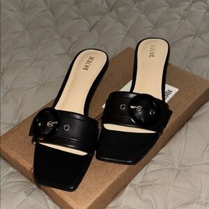 Maeve Black Women's Slide Kitten Heels